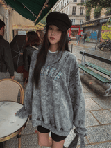 Snow denim patch sweatshirt