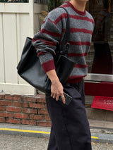 Cozy stripe brush knit