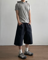 Inset Hooded Seam Short Sleeve T-shirt