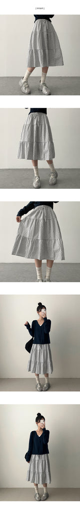 Tiru Waistbanding Checkskirt