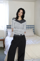 Bebe ST Tie Ribbed Tee