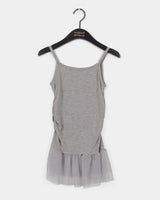 Potel see-through dot frill shirring layered sleeveless