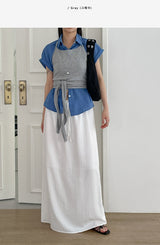 Monty Ribbed Wrap Halterneck Sleeveless