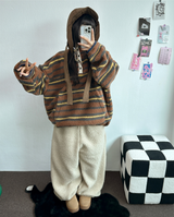 クリームテディシープファーロングパンツ🧸🤎🐑🖤3COLOR