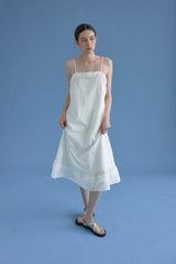 T/T ピンタック スリップ ロングワンピース (white)