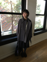 Belted trench half coat (2color)