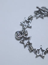 All stainless steel orbit star bracelet