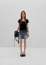[MADE] Cozetti Lace U-Neck Short Sleeve Top