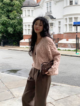 [MADE] Penton Cable V-Neck Crop Knit