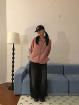 wide black denim pants (1color)