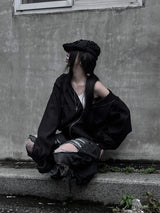 [unisex] summer cool see-through hooded zip-up (2color)