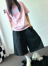 Three Sun Tattoo Lettering Oversized T-Shirt 3color