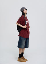パリスパッチウォッシングオーバーサイズフィット半袖Tシャツ