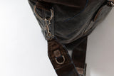 SIGNATURE FLOCKED DENIM WASHED DESTROYED TOTE MESSENGER BAG