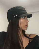 Stud Suede Flat Cap (3C)