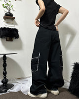 Lace pocket cotton wide PT [3color] D-1461