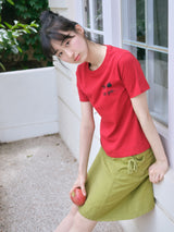 アップルTシャツ - レッド