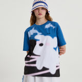 Puppydolphin illustration half sleeve T-shirt