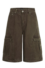 Faded Multi Pocket Crop Shorts