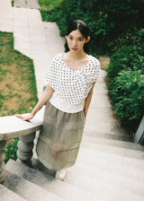 ドットドレープスリーブレス (White)