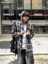 Blur Vintage Hooded Check Shirt