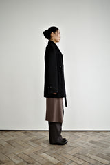 Fuzzy heavy wool coat, Black