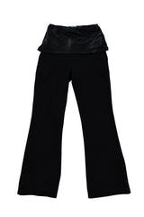 [ID] Layered Leather Bootcut Pants (Black)