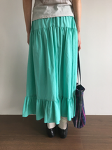 Liang button frill long skirt (4color)