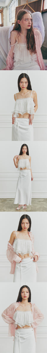 MERMAID FRILL TOP white