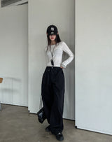 Wellow D-ring cotton balloon pants