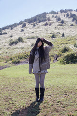 MELANGE KNIT JACKET (BROWN)