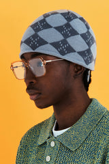 SPARKLING ARGYLE BEANIE / GREY