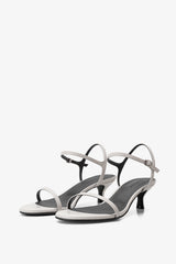 KITTEN STRAP SANDAL IN WHISPER WHITE