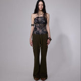 SHEISSHE/PRINTED PATCHWORK FLARED JUMPSUIT