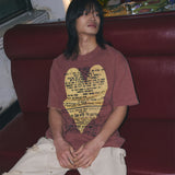 Untitled Heart Logo Pigment Wash Short Sleeve Brown