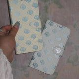Rose Dot Lemon Yellow Vintage Diary Case Leather Card wallet Phone Case