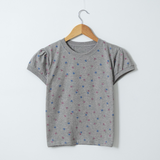 フラワーシャーリングクロップTシャツ