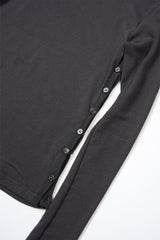 サイドボタンスリット長袖Tシャツ