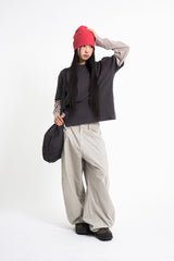 Slub crop layered tee
