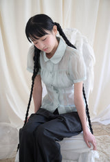 シャーリングシアーブラウス ピスタチオ