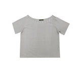 STUD OFF-SHOULDER SHORT-SLEEVED SHIRT_LIGHT GRAY