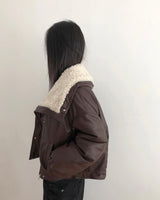 バニングシェルパカラーレザーマスタングジャケット