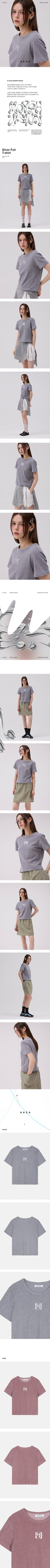 シルバーフォイルTシャツ Gray & Pink