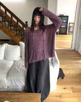 ノーズフラワーボートネックルーズフィットロングニット
