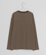 [ユニセックス]ケンッパストライプオーバーラウンドロングスリーブTシャツ