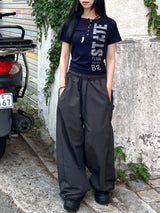 Irmi Nylon Bizo Snap Wide Pants
