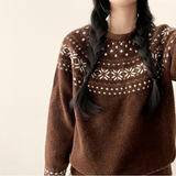 Snowflake Pogeun Nordic Round Knitwear