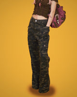 camo bootscut pants