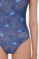[Floral Veil_navy] One Piece Swimsuit