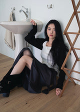 [Made] Tilda Pinuck Slit Long Skirt (charcoal)